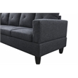 Pemberly Row L Shaped Black Gray Couch with Ottoman(Pillows Included) Microfiber