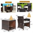 Pemberly Row 3-piece Patio Rattan/Wicker Sofas and Coffee Table in White Cushion
