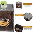 Pemberly Row 3-piece Patio Rattan/Wicker Sofas and Coffee Table in White Cushion