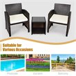 Pemberly Row 3-piece Patio Rattan/Wicker Sofas and Coffee Table in White Cushion