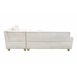 Pemberly Row 2Piece Sectional Microfiber White color L shape Elegant sofa pillow