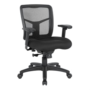 Pemberly Row Mesh Back Manager's Chair with Coal Black Free Flex Fabric
