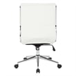 Pemberly Row Armless Mid Back Manager's Faux Leather Chrome Base Chair - White