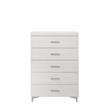 Pemberly Row Contemporary 5-Drawer Wood Chest in White Finish