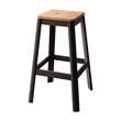 Pemberly Row Contemporary Wood Bar Stool in Natural and Black