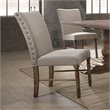 Pemberly Row  Fabric Dining Side Chair in Cream and Weathered Oak
