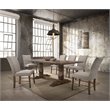 Pemberly Row  Fabric Dining Side Chair in Cream and Weathered Oak