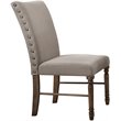 Pemberly Row  Fabric Dining Side Chair in Cream and Weathered Oak