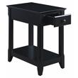 Pemberly Row Wood Accent Table with Storage Drawer and 1 Tier Shelf in Black