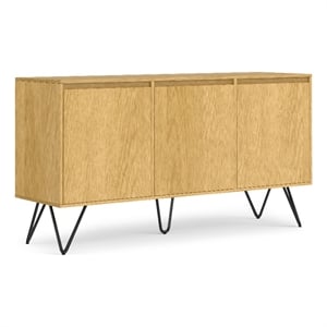 Pemberly Row 60&quot x 18&quot Rectangle Industrial Sideboard Buffet in Oak Veneer