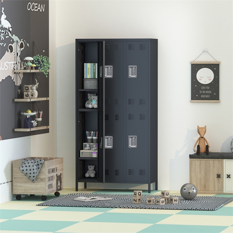 Pemberley Row Metal Dark Gray Locker Rectangular Moisture-Proof Large 72