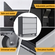 Pemberly Row Three Drawers Metal Garage Storage Cabinet with Wheels in Gray