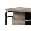 Pemberly Row Wooden 5 Shelves Kitchen Island in Antique Oak and Sandy Gray
