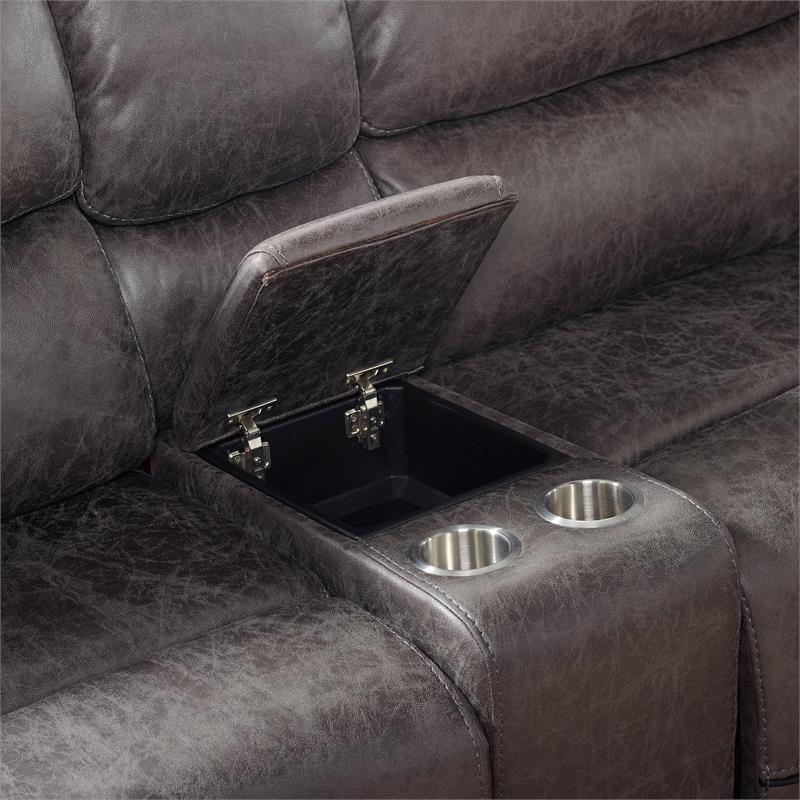 Pemberly Row Contemporary Plaza Smoke Gray 6-Piece Sectional