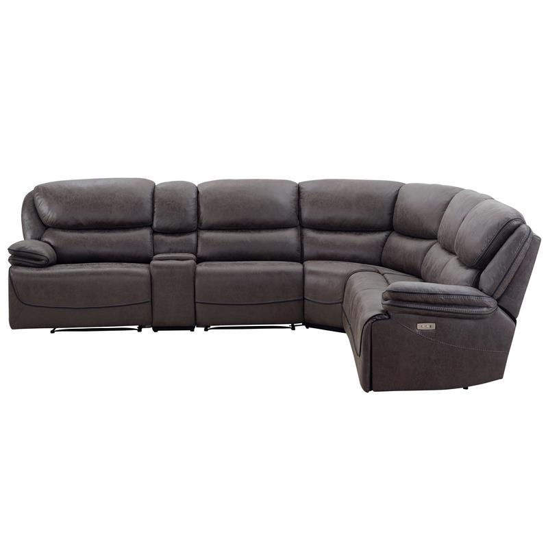 Pemberly Row Contemporary Plaza Smoke Gray 6-Piece Sectional