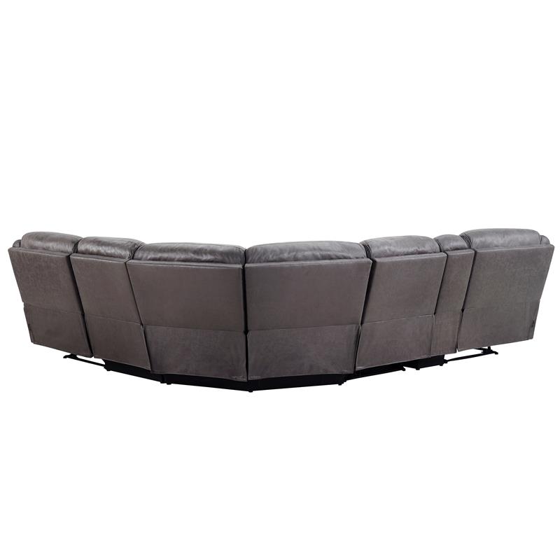 Pemberly Row Contemporary Plaza Smoke Gray 6-Piece Sectional