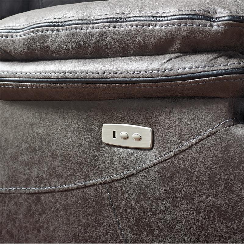 Pemberly Row Contemporary Plaza Smoke Gray 6-Piece Sectional