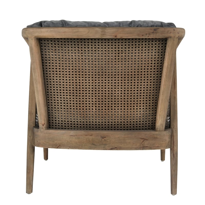 Pemberly Row Transitional Fabric Accent Chair in Storm Gray/Brown