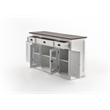 Pemberly Row Buffet with 4 Doors 3 Drawers Solid Wood in White and Brown
