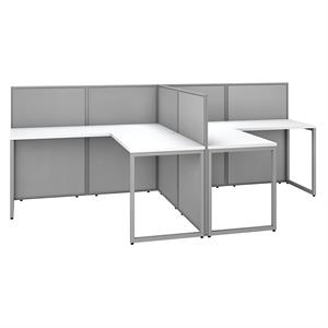 Pemberley Row Engineered Wood White L Shaped Desk Rectangular Scratch Resistant 252.7 lbs Unassembled