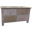 Pemberly Row MDF Wood 4 Drawer Accent Chest in Distressed Natural