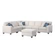 Pemberley Row Chenille Beige Sectional Sofa Rectangular Easy to Assemble 125.25