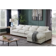 Pemberly Row Fabric Square Arm Modular Reversible Sectional Sofa & Ottoman-Beige