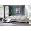 Pemberly Row Fabric Square Arm Modular Reversible Sectional Sofa & Ottoman-Beige