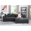 Pemberley Row Upholstered Dark Gray Sectional Sofa L-Shaped Modern Easy to Assemble
