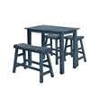 Pemberly Row Contemporary Mahogany Solids Ocean Blue Counter Wood Table