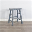 Pemberly Row Contemporary Mahogany Solids Ocean Blue Counter Wood Table