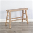 Pemberly Row Contemporary Mahogany Solids Beach Pebble Counter Wood Table
