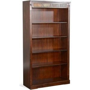 Pemberly Row 60&quot Traditional Wood Bookcase in Dark Chocolate