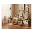 Pemberly Row Mahogany Rocking Chair with Cushion Seat & Back in Beige