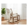 Pemberly Row Mahogany Rocking Chair with Cushion Seat & Back in Beige