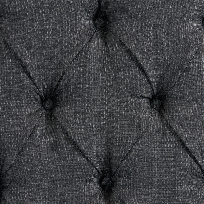 Pemberly Row Traditional King Tufted Upholstered Bed in Charcoal