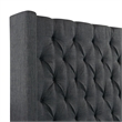 Pemberly Row Traditional King Tufted Upholstered Bed in Charcoal