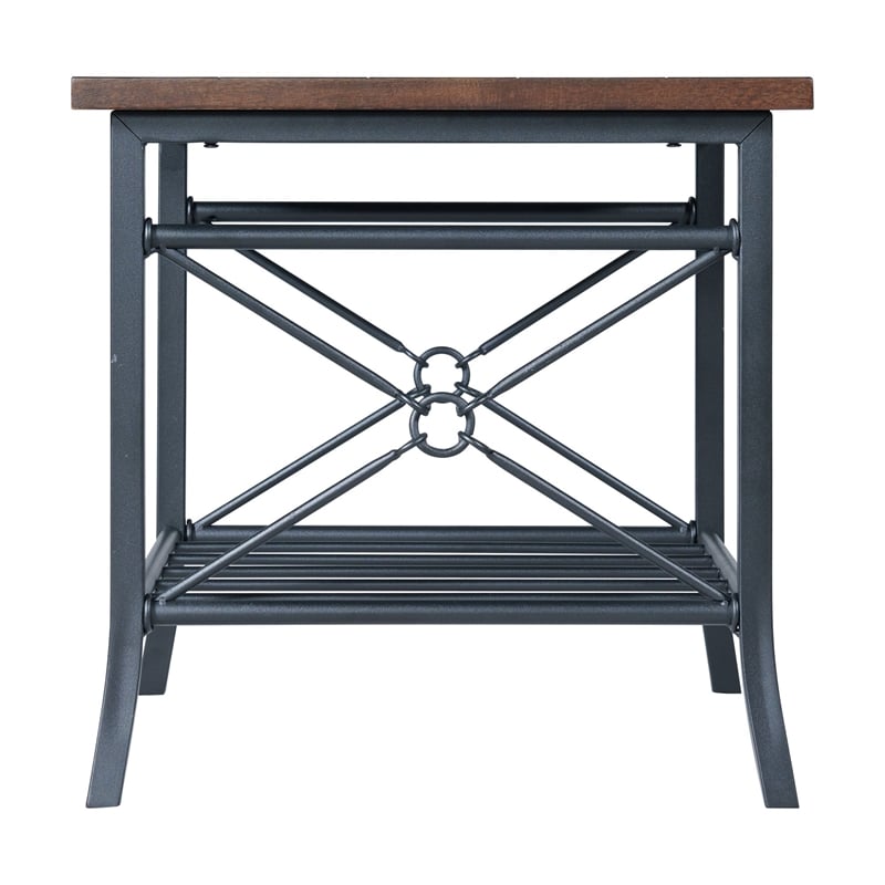 Pemberly Row Traditional 3-Piece Occasional Coffee Table and 2 End Tables Set