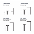 Pemberly Row Swivel Wood Bar Stool with PU Seat in Cream - Set of 3