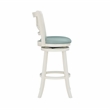 Pemberly Row Swivel Wood Bar Stool with PU Seat in Cream - Set of 3