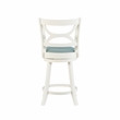 Pemberly Row Swivel Wood Counter Stool with PU Seat in Cream - Set of 2
