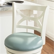 Pemberly Row Swivel Wood Counter Stool with PU Seat in Cream - Set of 2