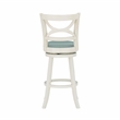Pemberly Row Swivel Wood Bar Stool with PU Seat in Cream - Set of 2