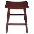 Pemberly Row Solid Wood Saddle Seat Counter Stool in Antique Walnut - Set of 2