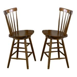 Pemberly Row 24&quot Copenhagen BarStool in Tobacco Finish - Set of 2