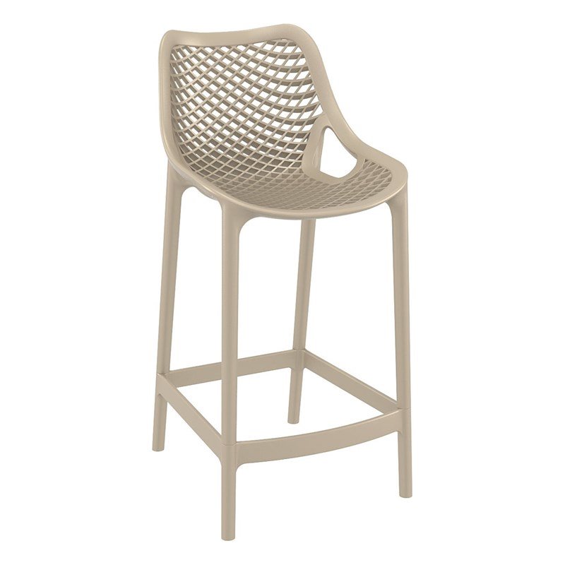 Pemberly Row Patio Counter Stool in Dove Gray Finish - Set of 2