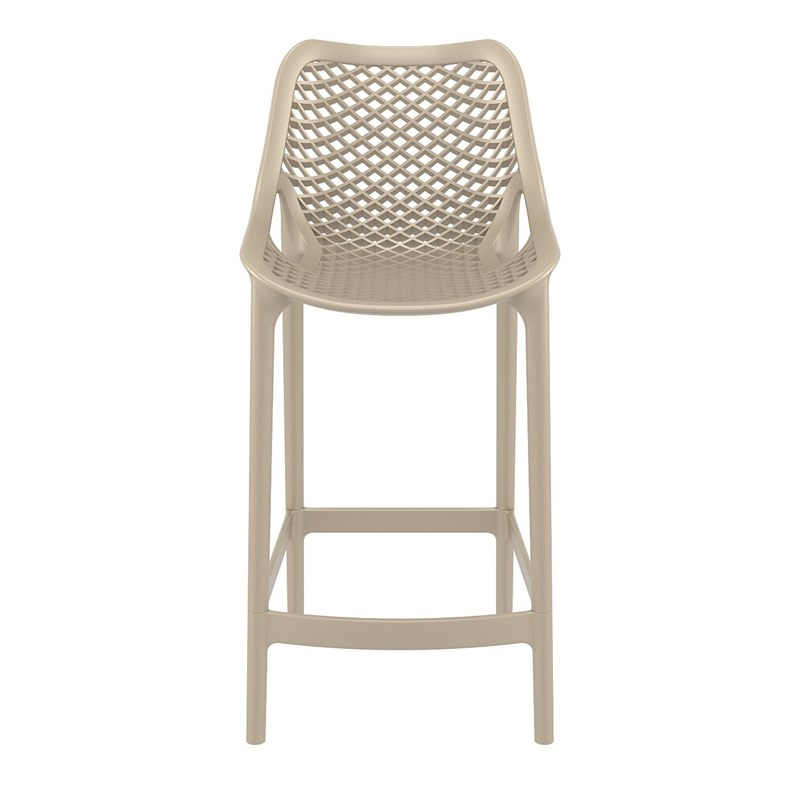 Pemberly Row Patio Counter Stool in Dove Gray Finish - Set of 2