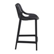 Pemberly Row Polypropylene Patio Counter Stool in Black Finish - Set of 2