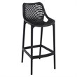 Pemberly Row Polypropylene Patio Bar Stool in Black - Set of 2