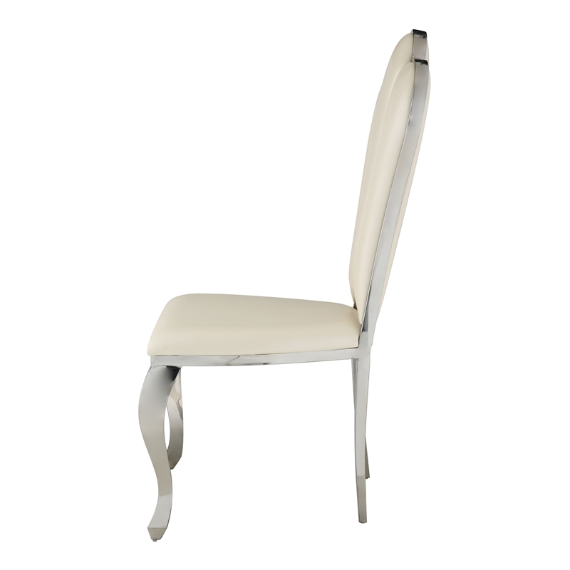 Pemberly Row Contemporary Armless Dining Side Chair (Set-2) in Beige